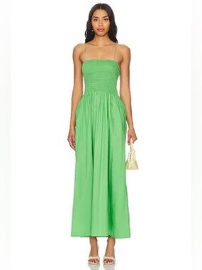 Faithfull The Brand 'Tergu' Green Cotton Maxi Dress Size S
